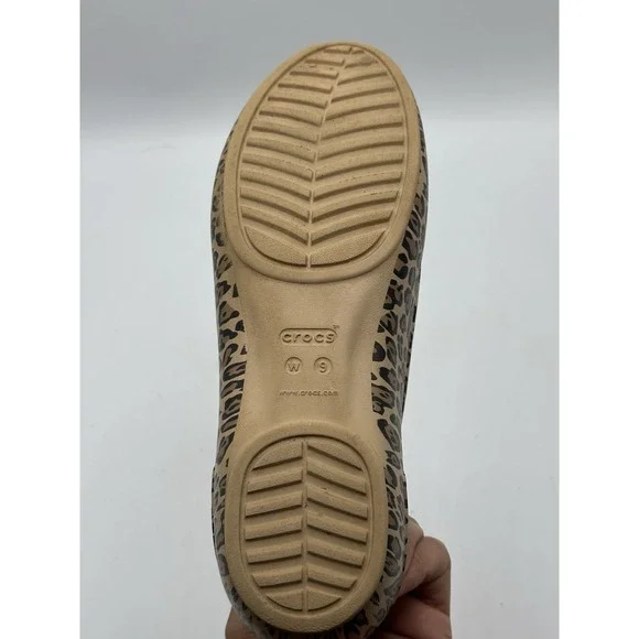 Crocs Kadee Flats Women 9 Cheetah Leopard Animal Print Ballet Flats Comfort Shoe - Picture 14 of 16